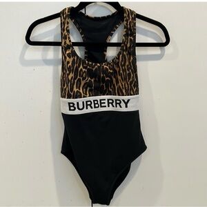 Burberry
Logo and Leopard Print Swimsuit Size M